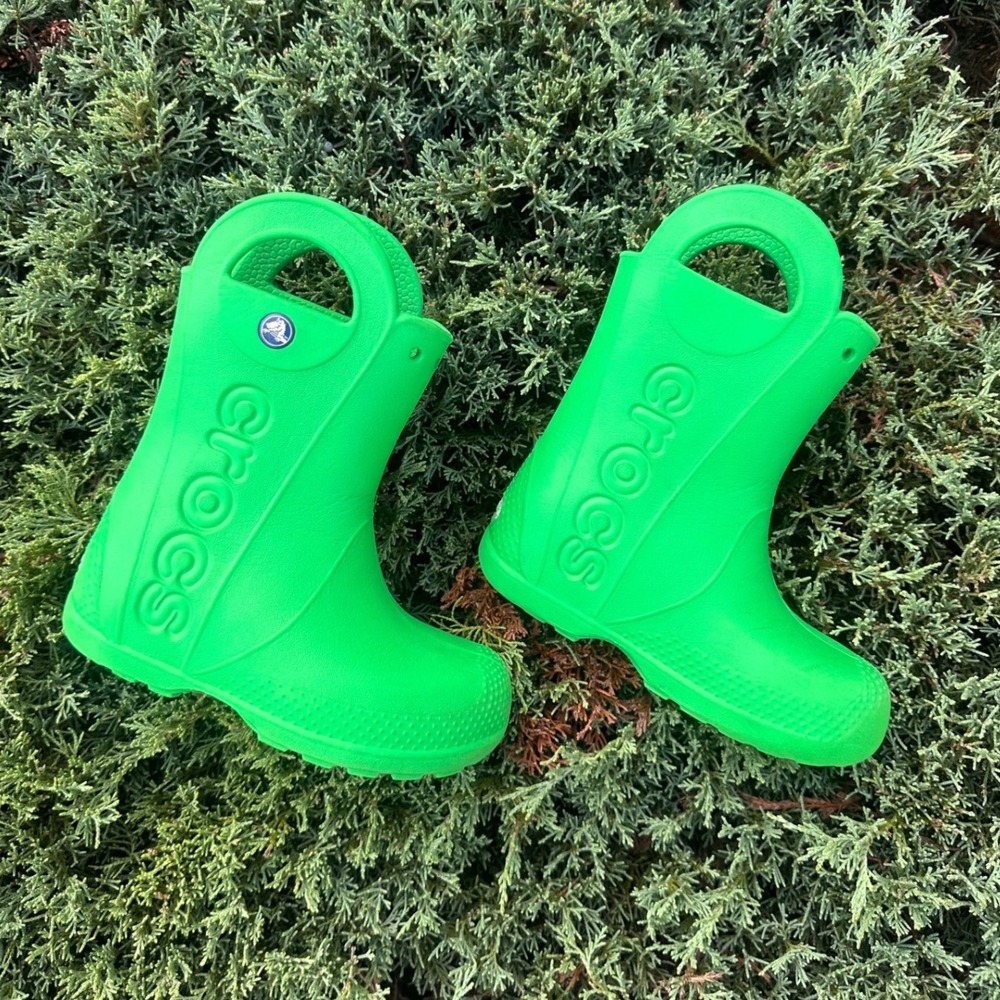 Crocs Kids Handle It Rubber Rain Boots Toddler Size 11 Grass Green